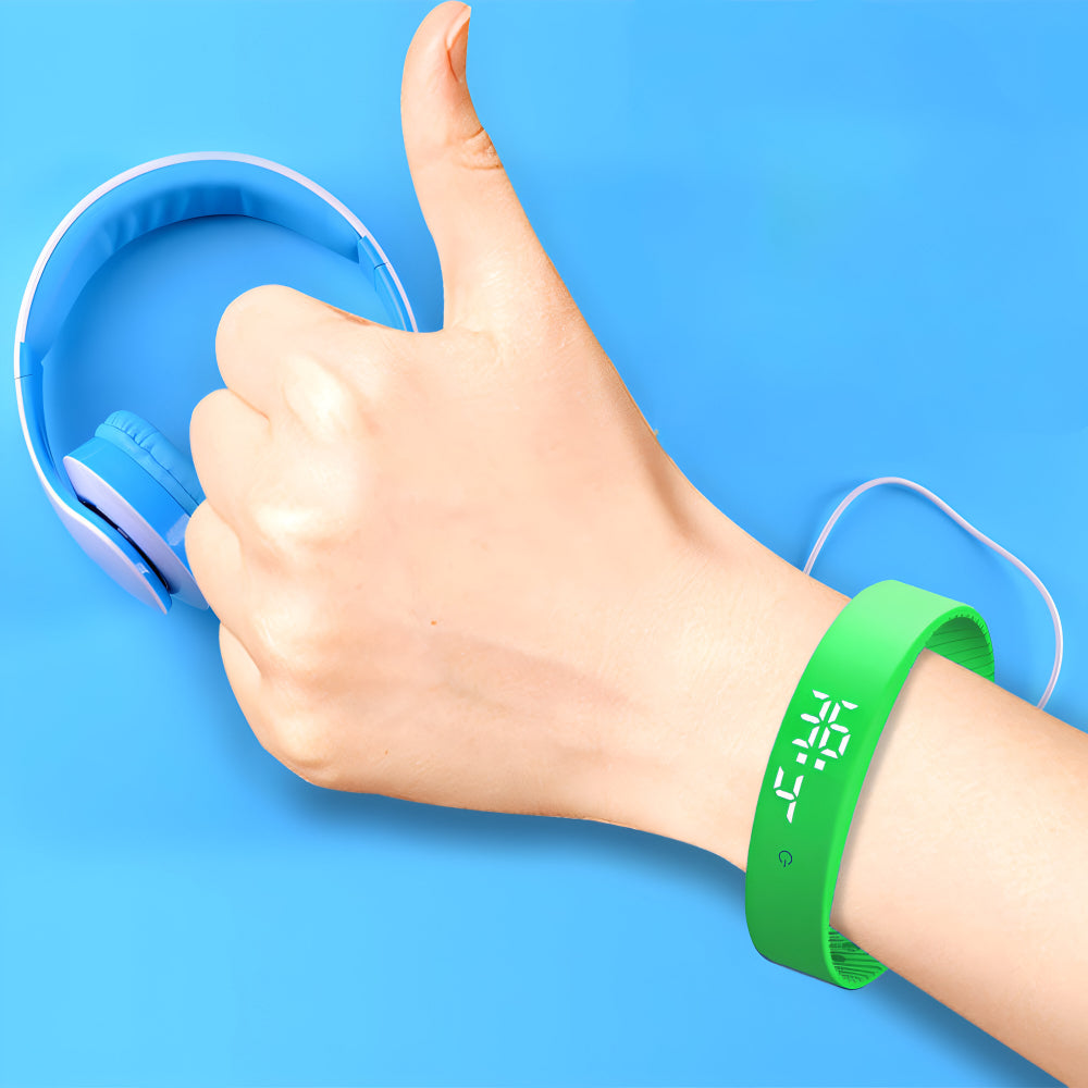 Wasserdichte Smartwatch mit Silikonarmband und Temperaturüberwachung