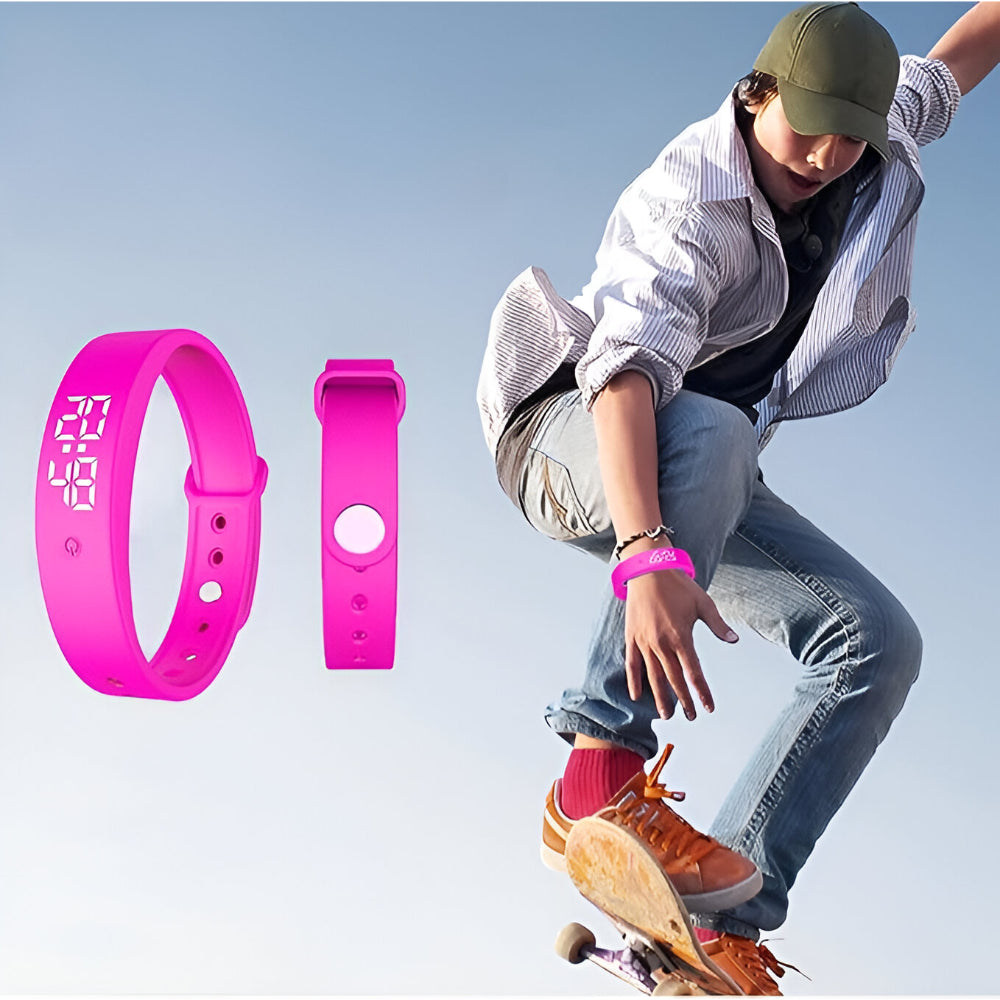 Wasserdichte Smartwatch mit Silikonarmband und Temperaturüberwachung