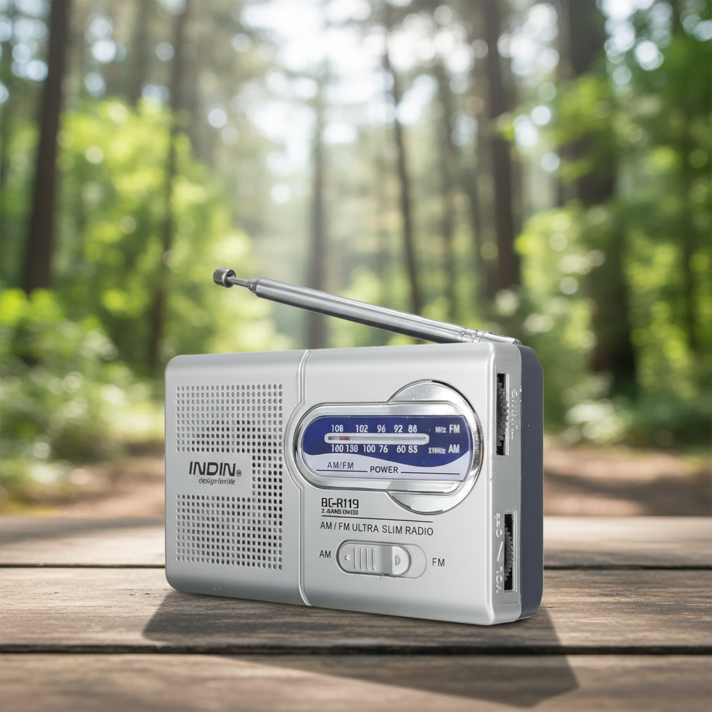 Tragbares AM FM Radio mit Batteriebetrieb und ausziehbarer Antenne