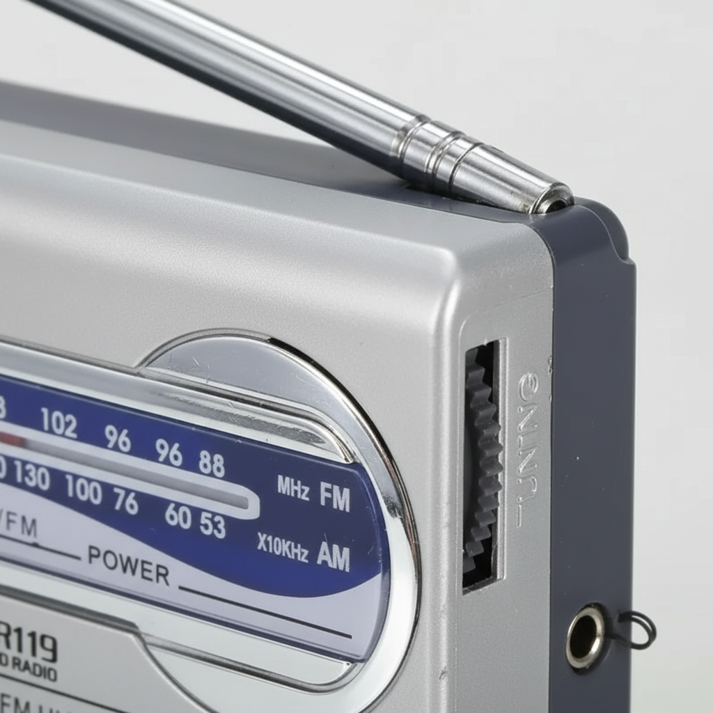 Tragbares AM FM Radio mit Batteriebetrieb und ausziehbarer Antenne