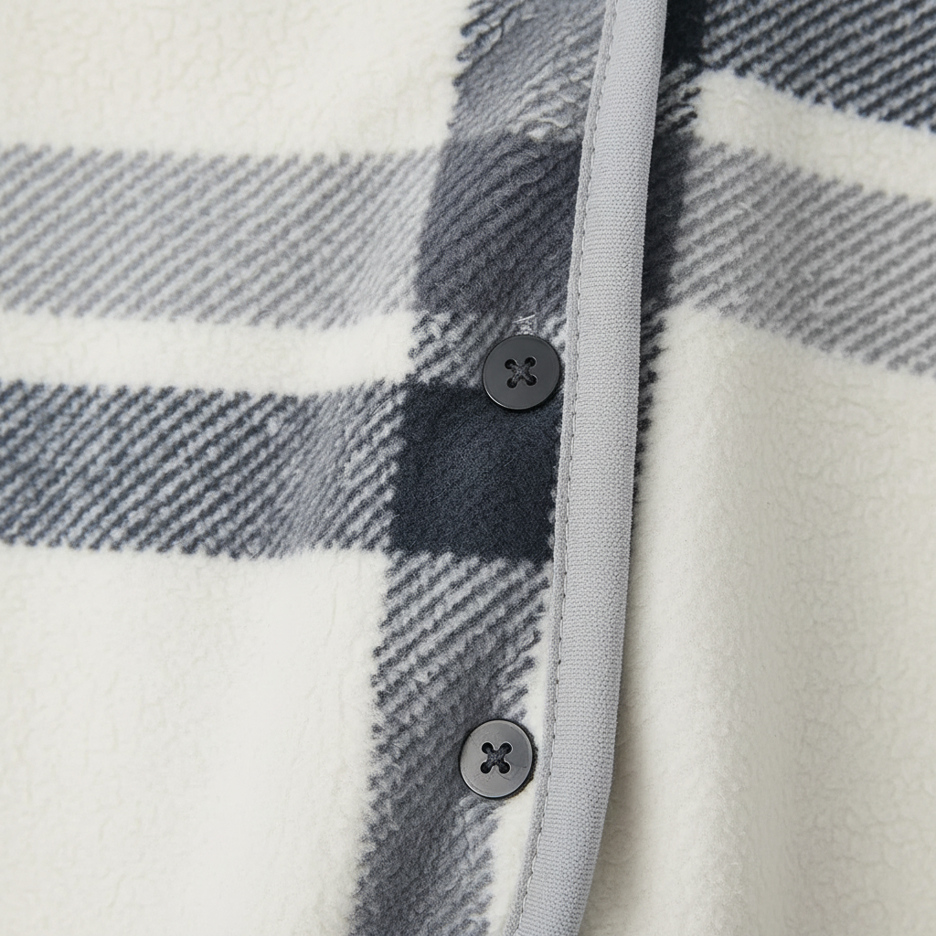 Tragbarer Flanell-Umhang mit weichem Fleece-Innenfutter reversibel