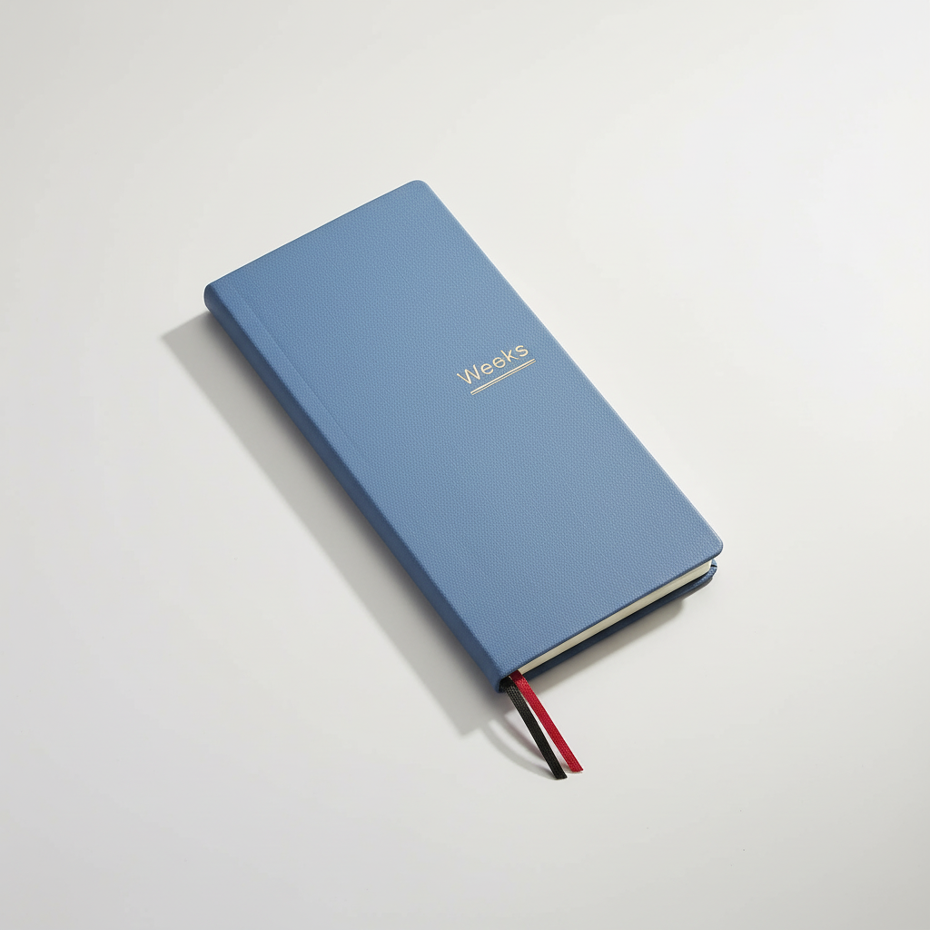 Wochenplaner Notizbuch schlank mit Lesezeichen und Schutzeinband