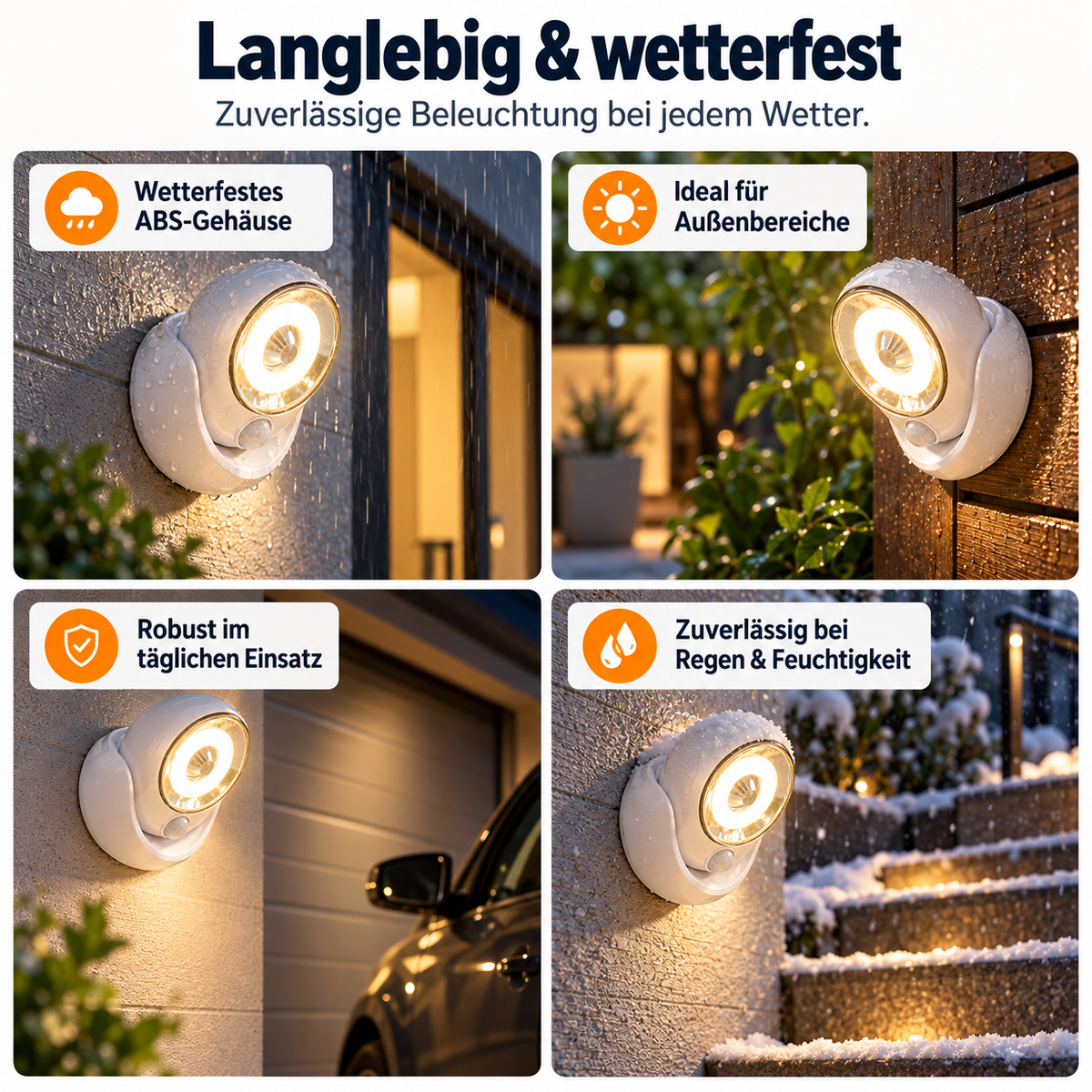 Nordspur | Wetterfeste LED-Bewegungsleuchte