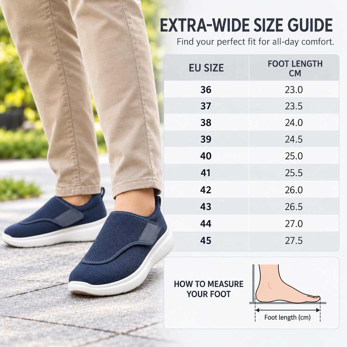 Nordspur | Widestryde Extraweite Verstellbare Gehschuh für Herren