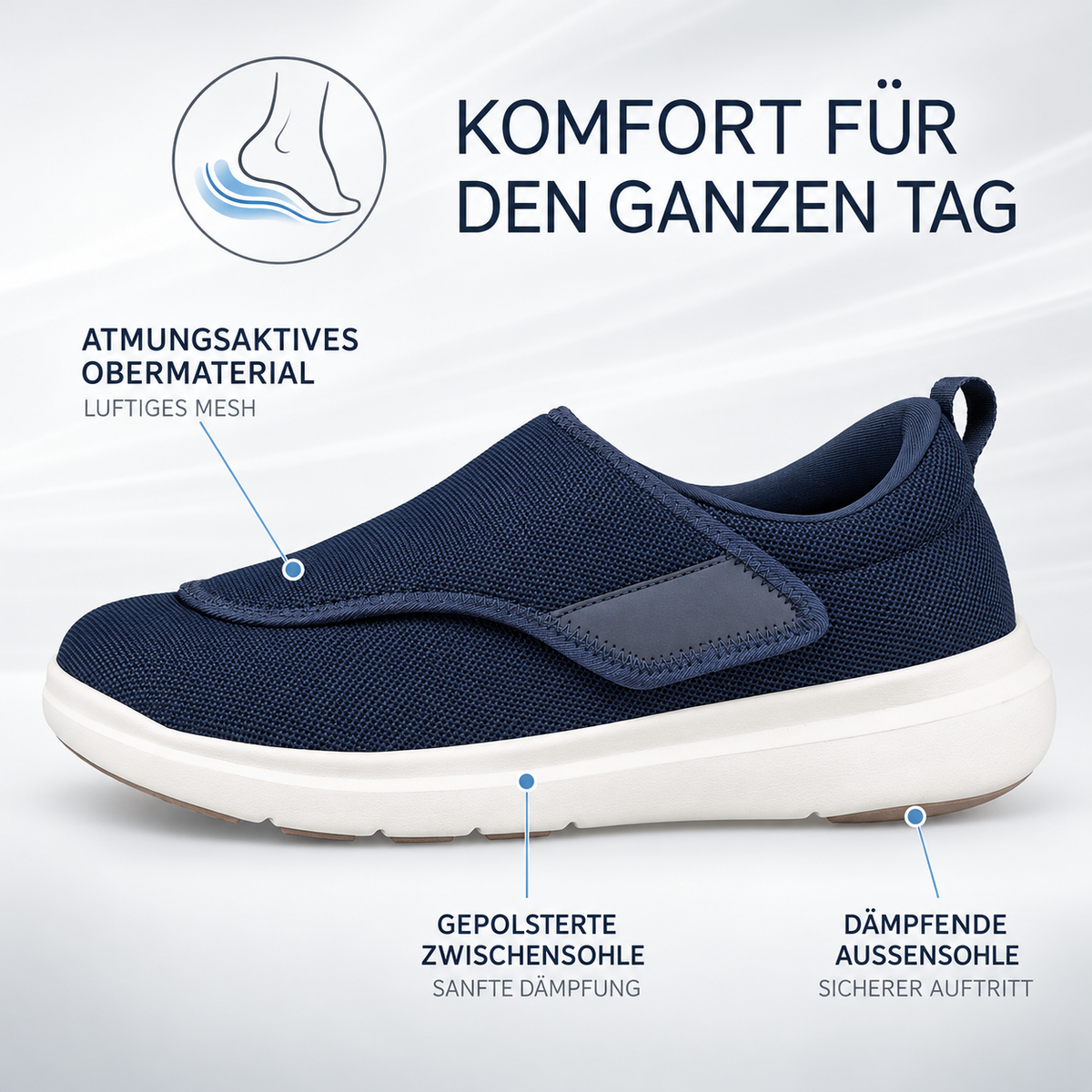 Nordspur | Widestryde Extraweite Verstellbare Gehschuh für Herren