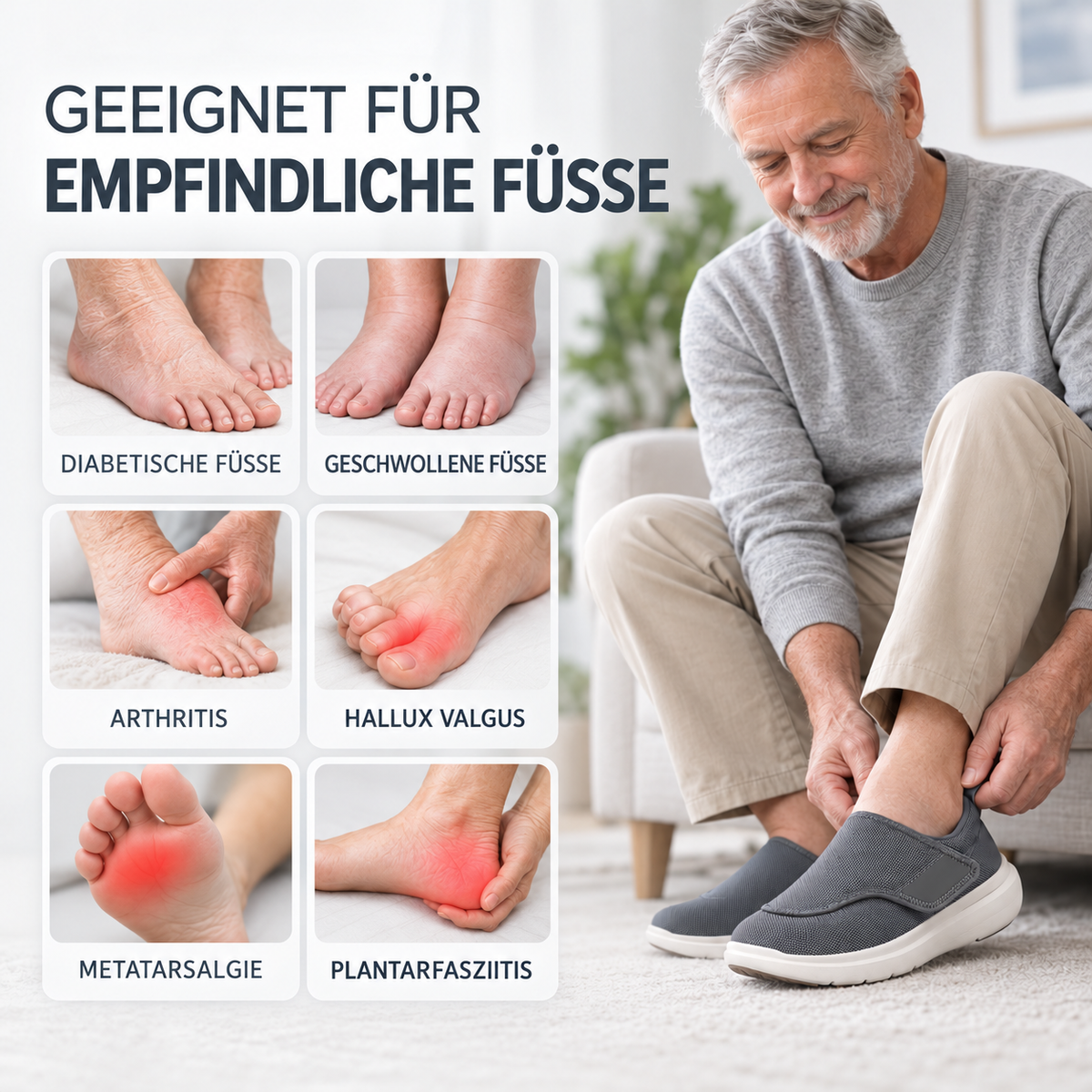 Nordspur | Widestryde Extraweite Verstellbare Gehschuh für Herren