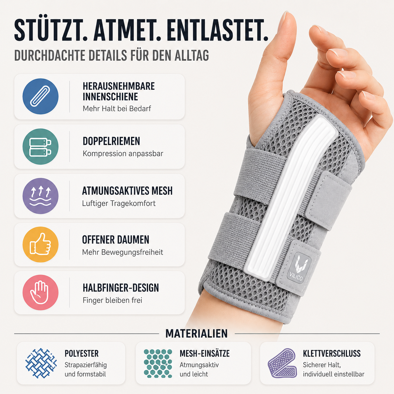 Nordspur | Wristalyn Halbfinger-Handgelenkstütze
