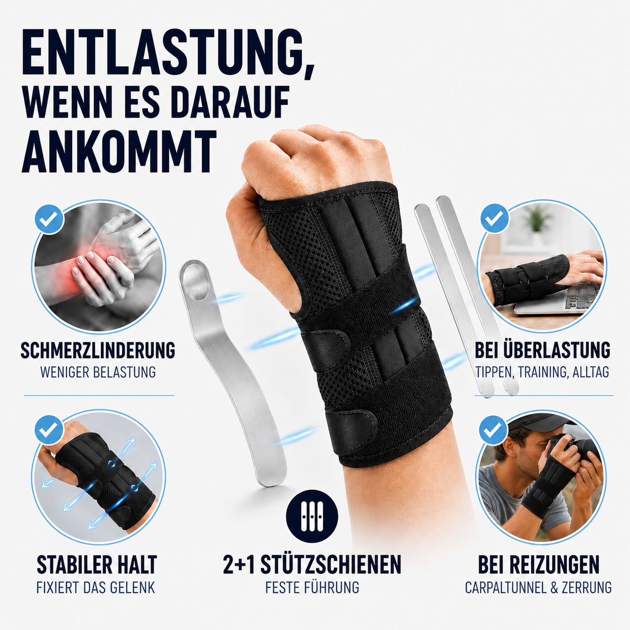 Nordspur | Wristive Verstellbare Handgelenk-Stabilisierungsbandage