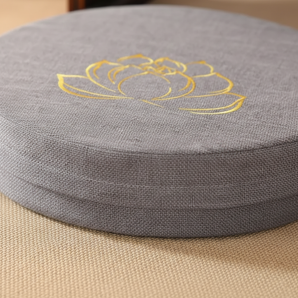Rundes Meditationskissen mit abnehmbarem Bezug für Yoga und Meditation