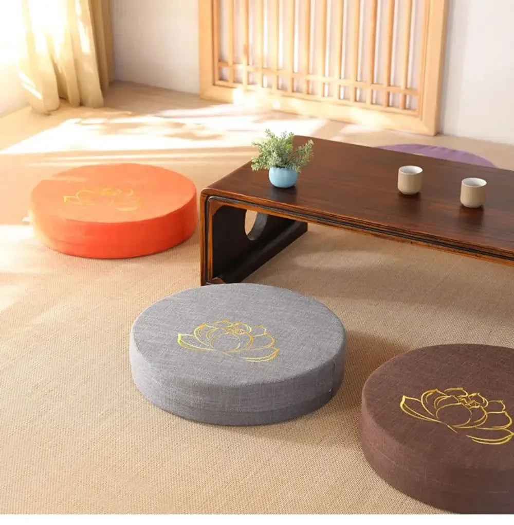Rundes Meditationskissen mit abnehmbarem Bezug für Yoga und Meditation