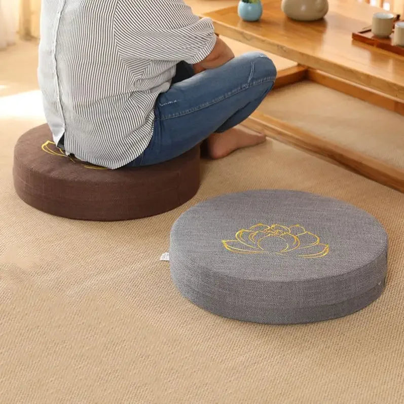 Rundes Meditationskissen mit abnehmbarem Bezug für Yoga und Meditation