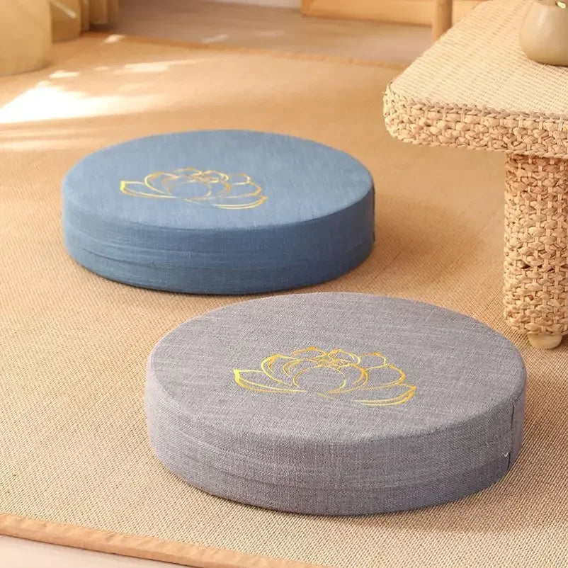 Rundes Meditationskissen mit abnehmbarem Bezug für Yoga und Meditation