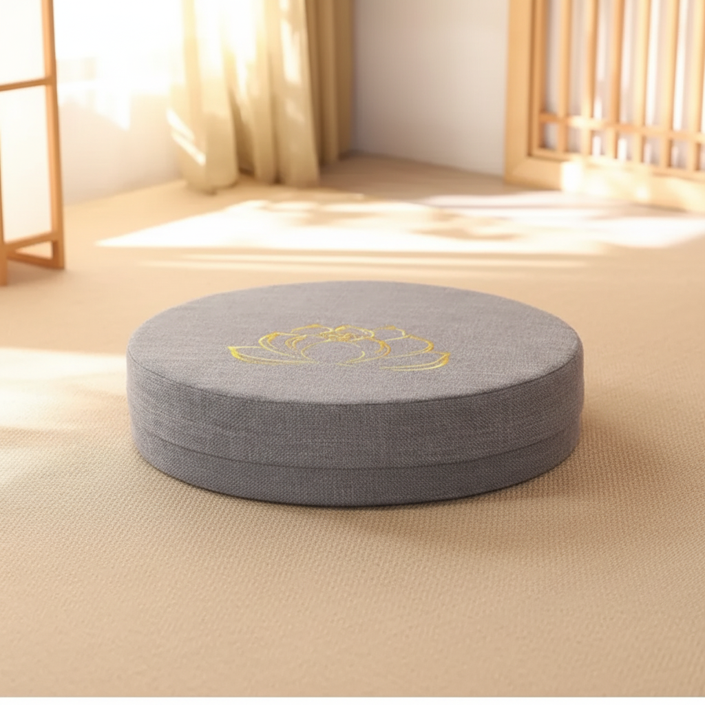 Rundes Meditationskissen mit abnehmbarem Bezug für Yoga und Meditation