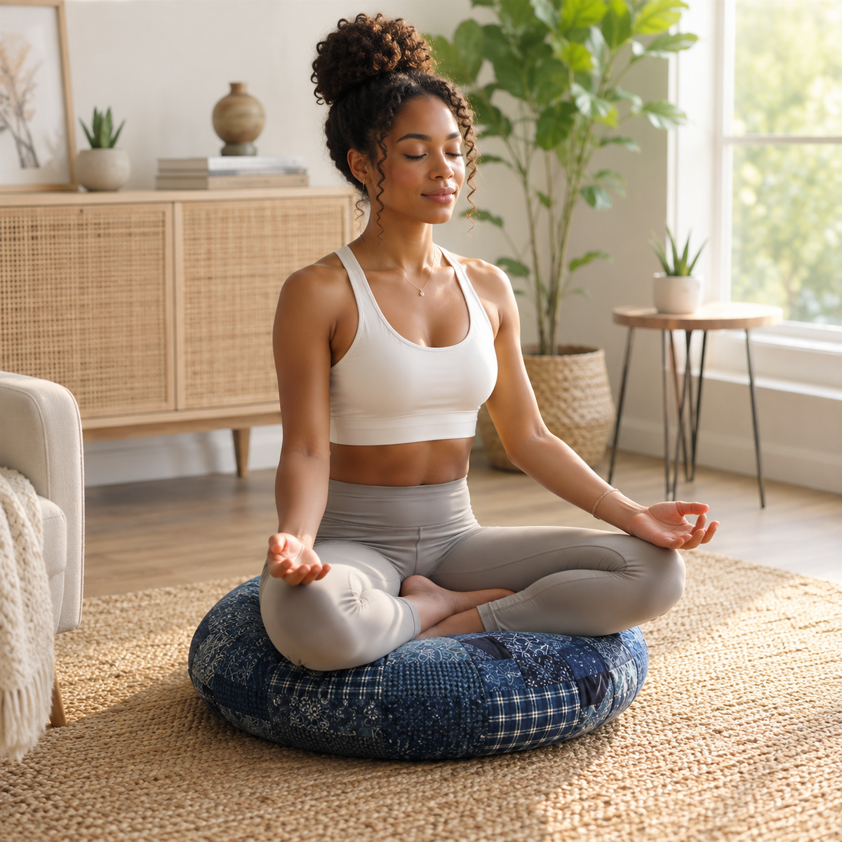 Nordspur | Zenvira Rundes Meditationskissen für den Boden
