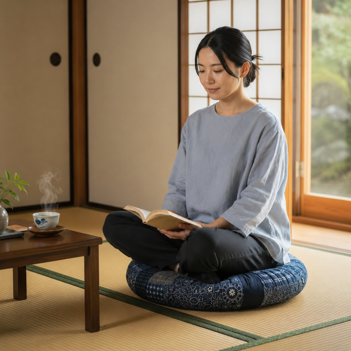Nordspur | Zenvira Rundes Meditationskissen für den Boden