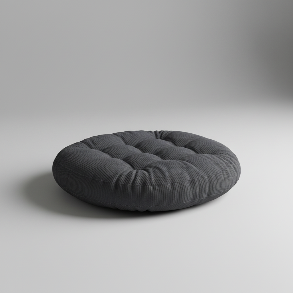 Großes rundes Bodenkissen Cord-Stoff Meditation Wohnzimmer Familie