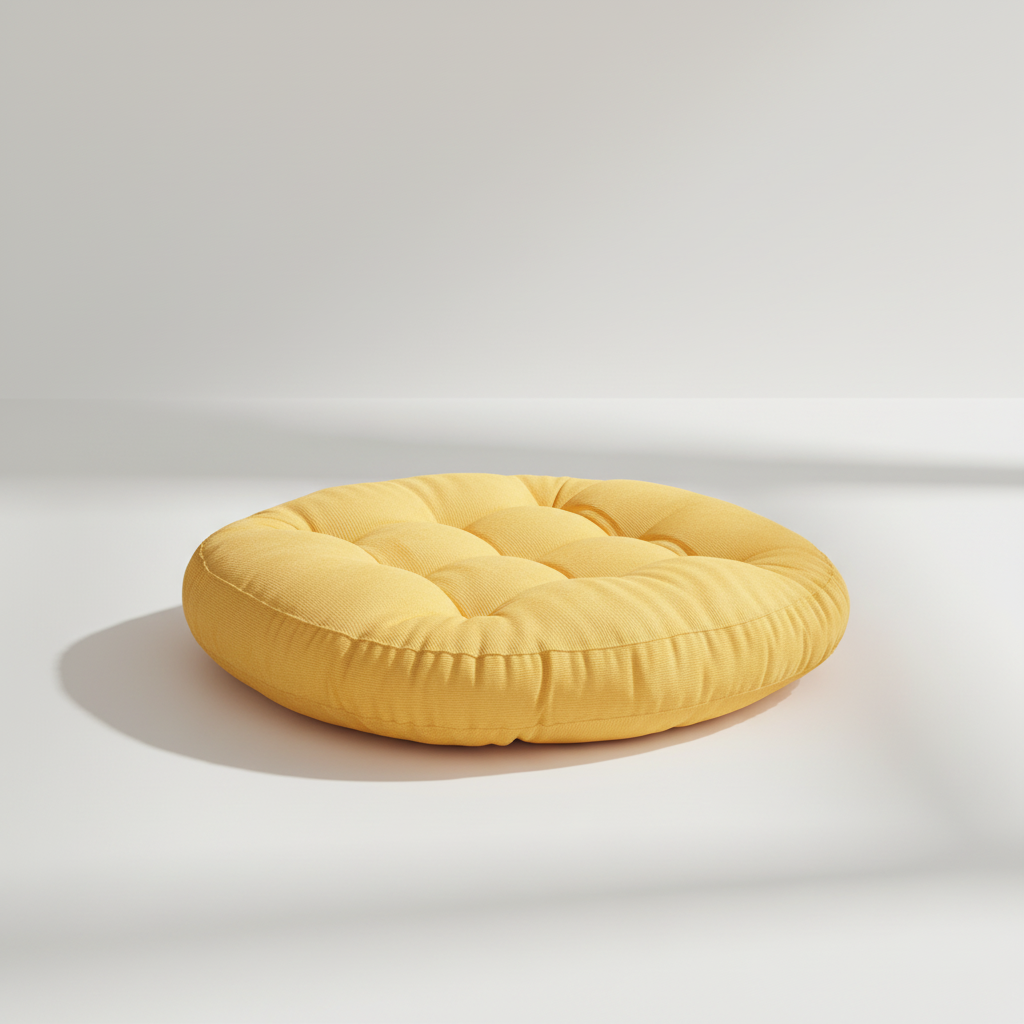 Großes rundes Bodenkissen Cord-Stoff Meditation Wohnzimmer Familie