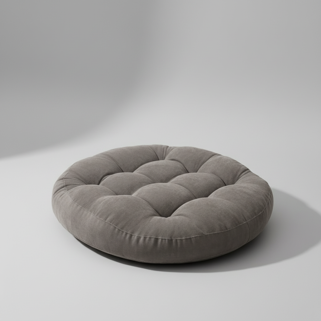 Großes rundes Bodenkissen Cord-Stoff Meditation Wohnzimmer Familie