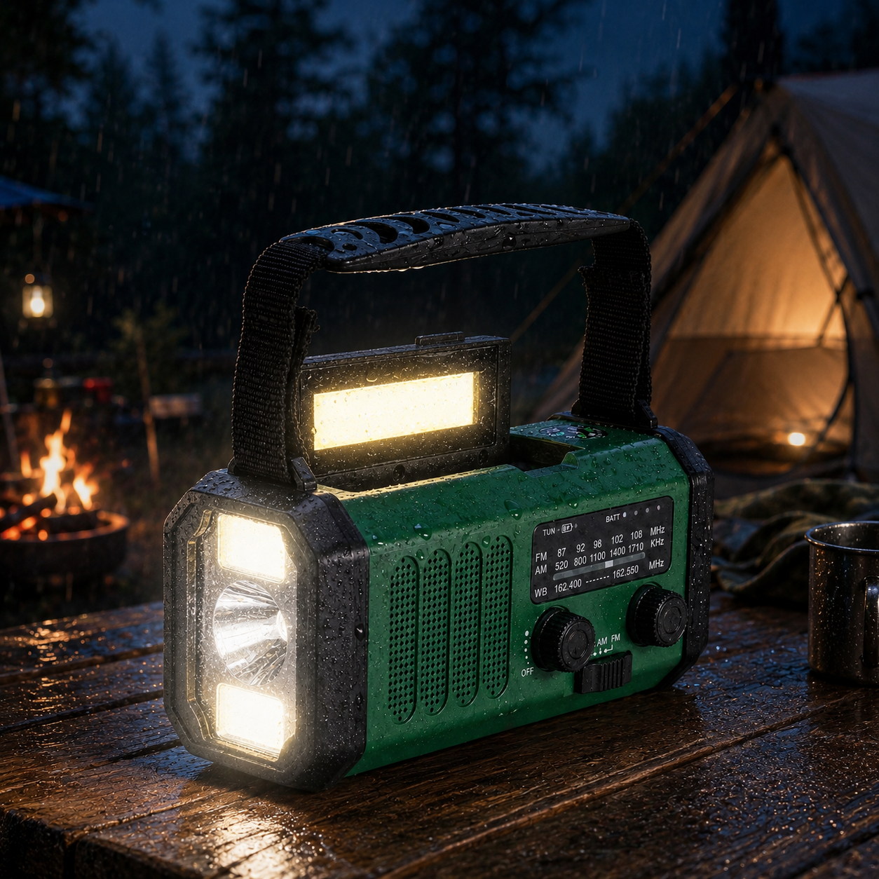Notfallradio mit Kurbel, Solar & Powerbank – Kompakt & Zuverlässig
