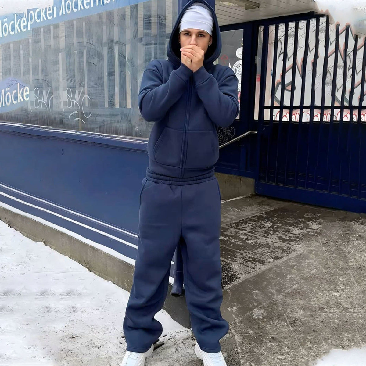 Herren Oversize Zip-Hoodie und Relaxed Sweatpants Set