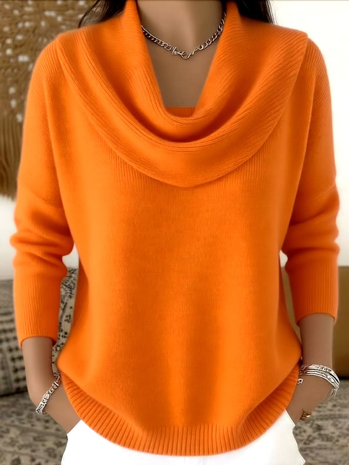 Damen Pullover mit Rollkragen in Relaxed-Passform aus Strick
