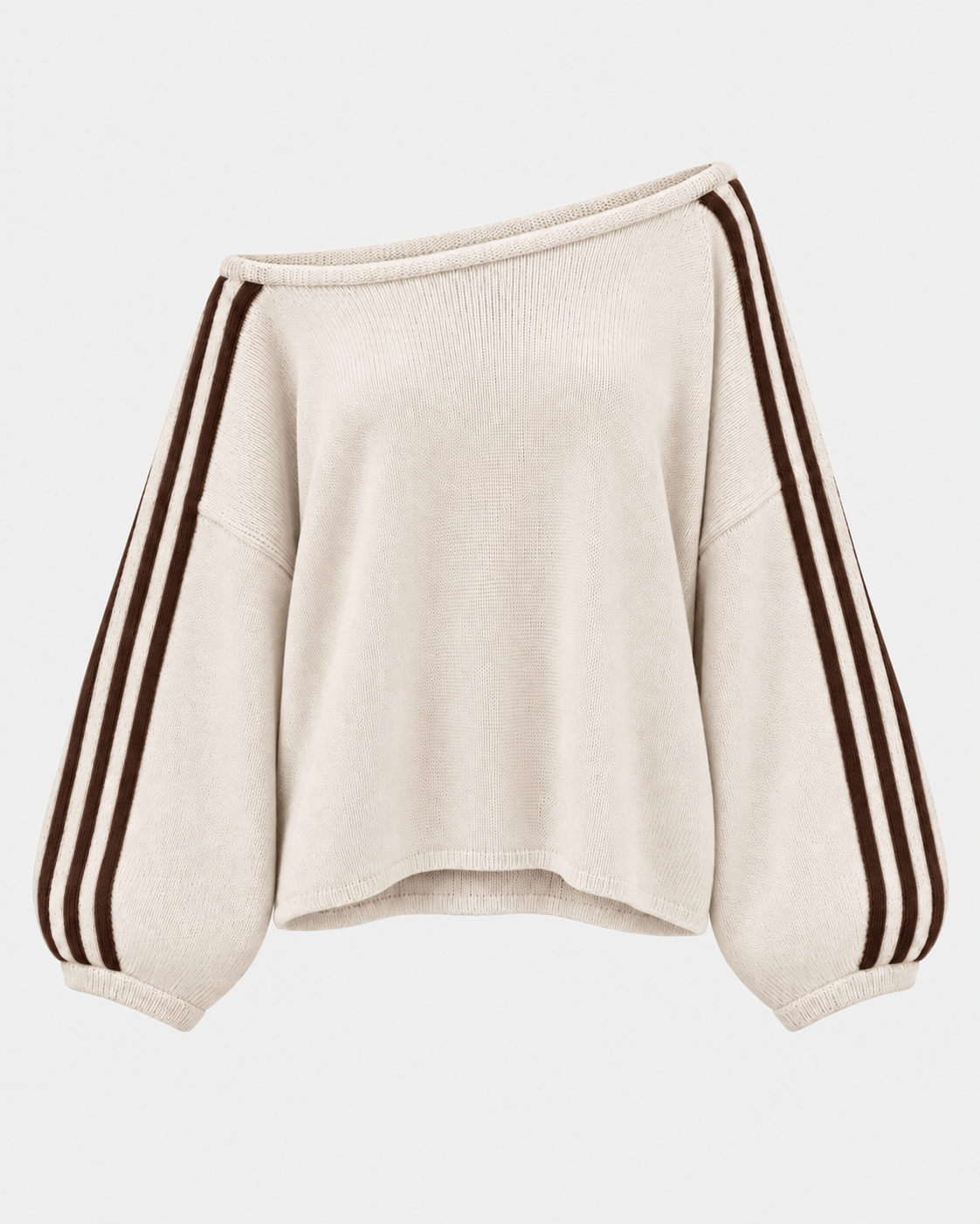 Off-Shoulder-Streifenpullover