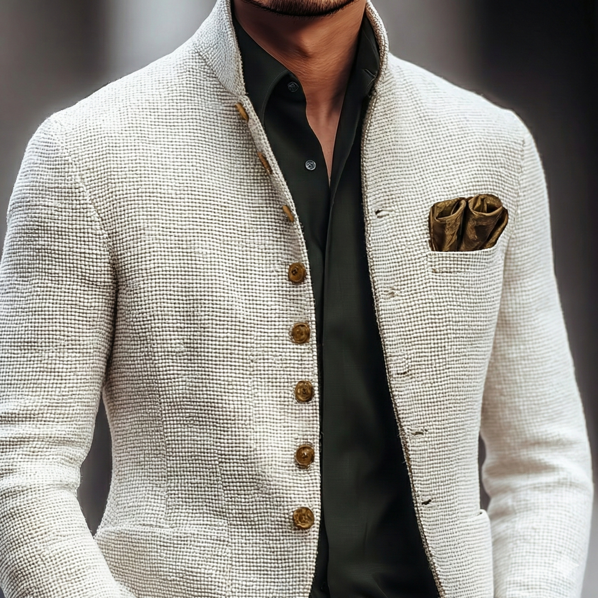 Raffinierte einreihige Strickjacke
