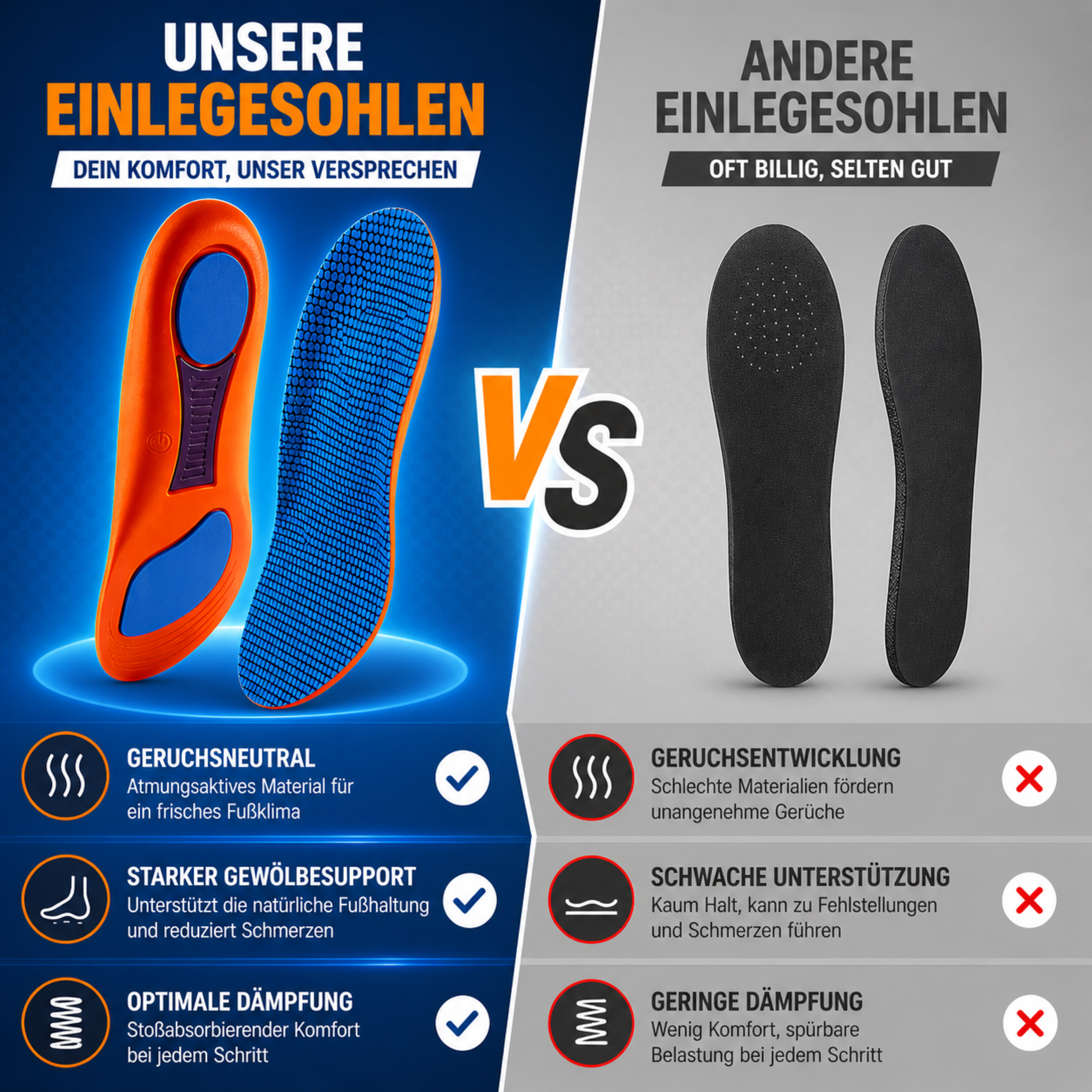 Nordspur | Orthopädische Einlagen – Stützsohlen für Fersensporn und Plattfüße
