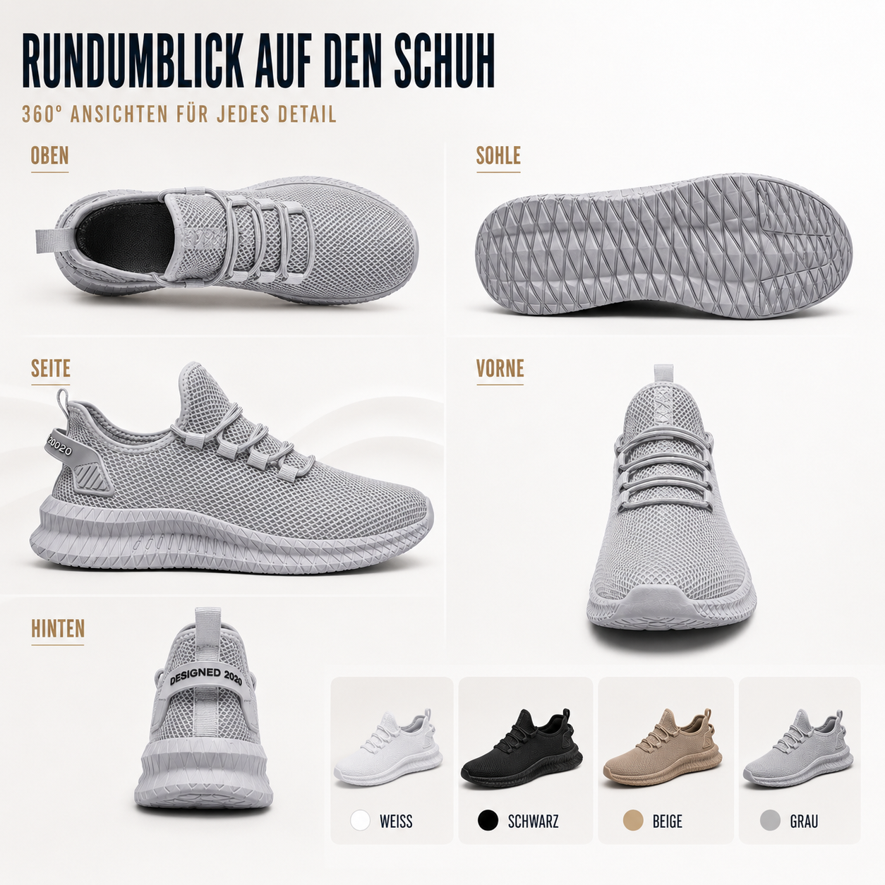 Orthopädische Herren-Walkingschuhe atmungsaktiv & leicht – OrthoStep ARON