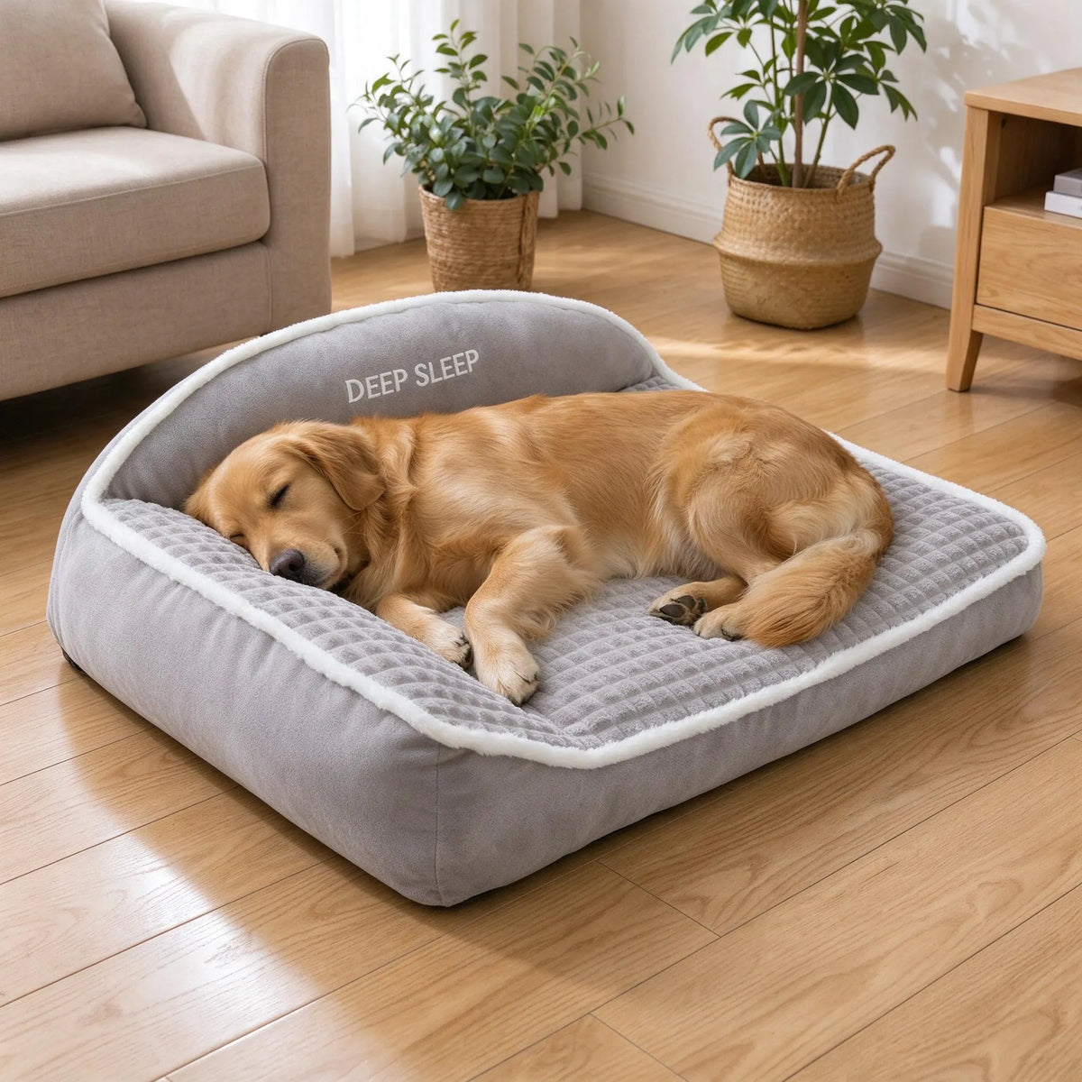 Orthopädisches Sofa-Hundebett Für Glattböden Mit Antirutsch-Unterseite