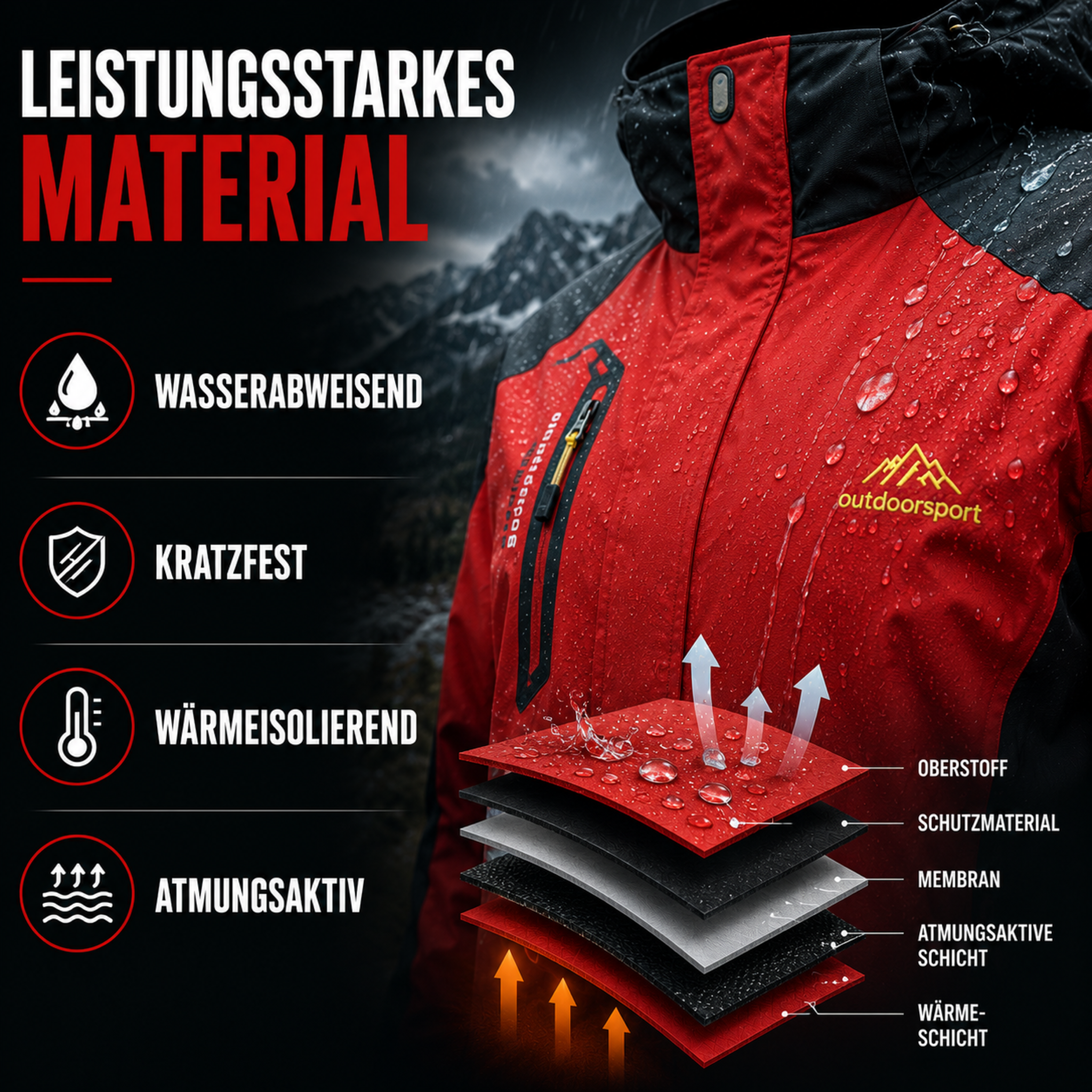 Outdoorjacke Damen wasserdicht & winddicht mit Kapuze – StormPeak Shell