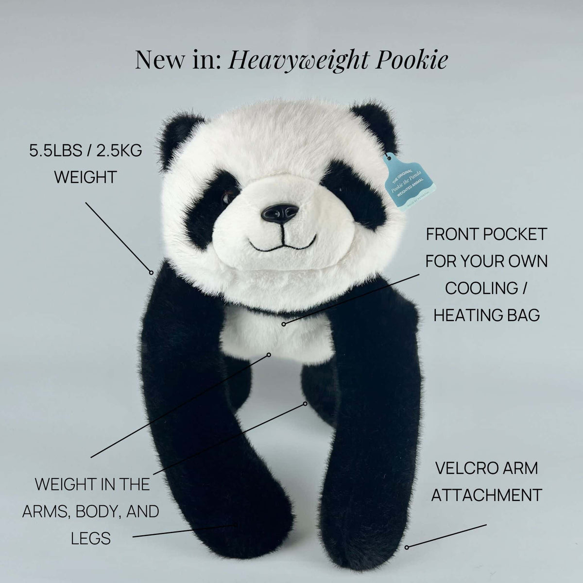 Pookie der Panda gewichtetes Kuscheltier