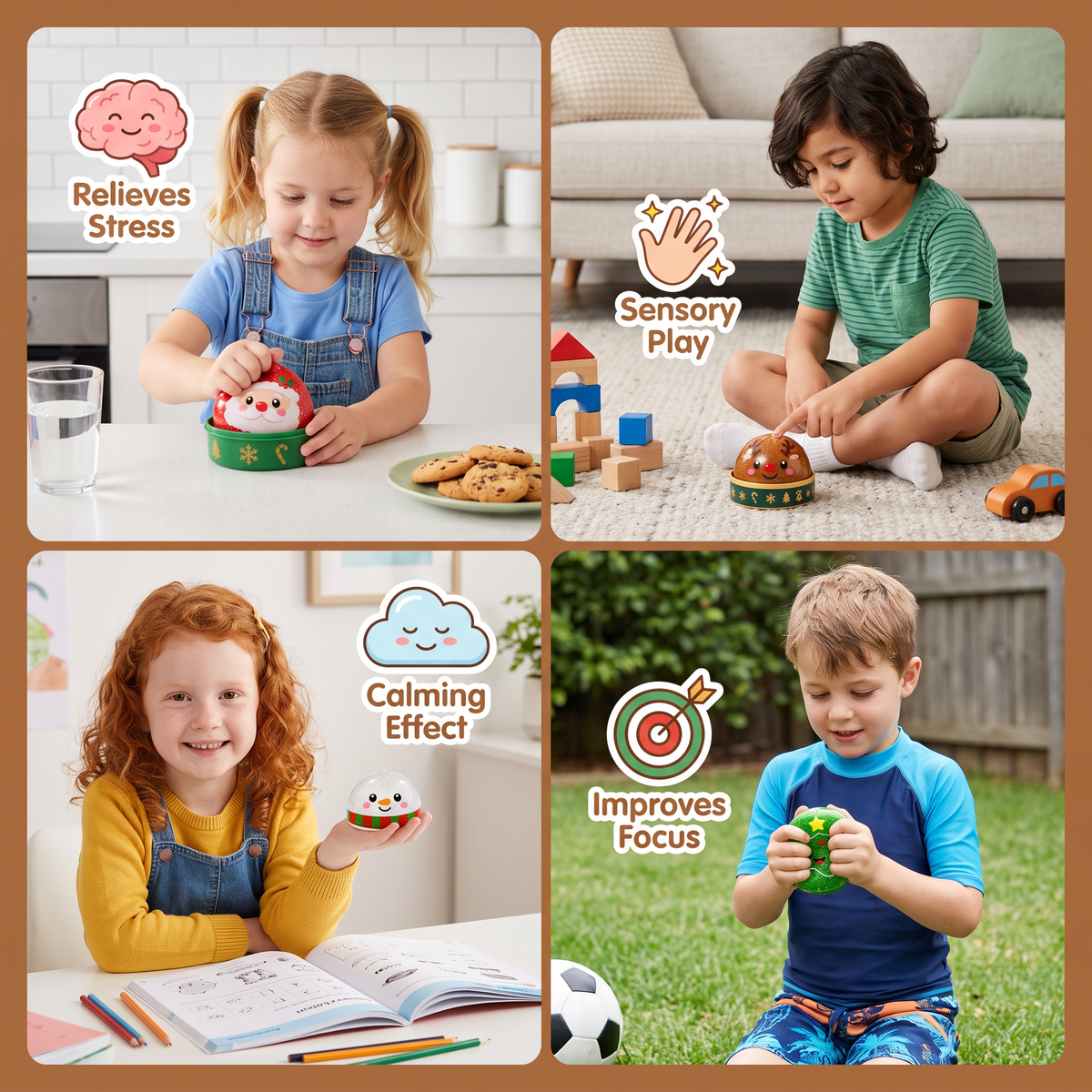 Weihnachts-Dumpling Squishy Anti-Stress-Spielzeug-Set