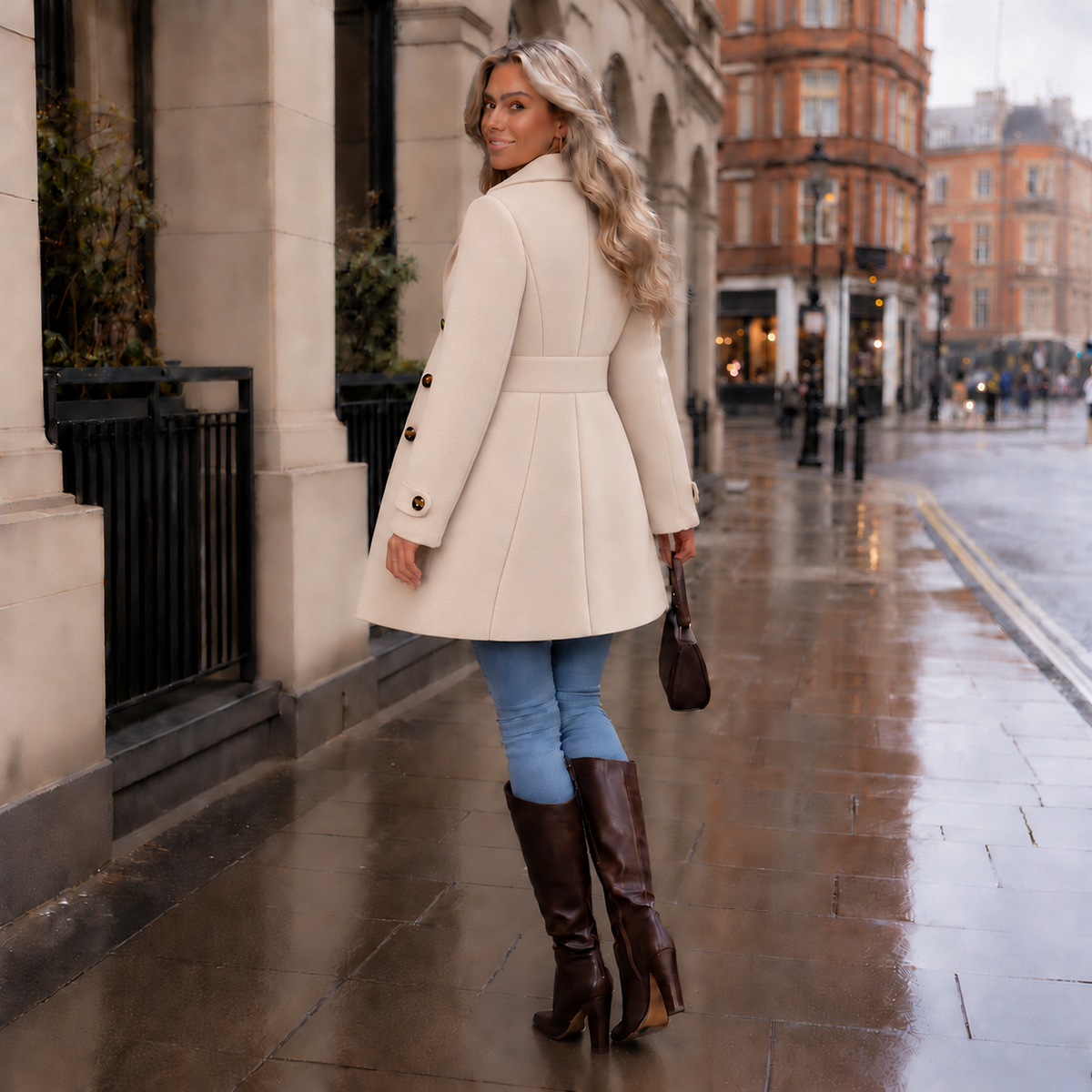 Taillierter Trenchcoat mit Gürtel