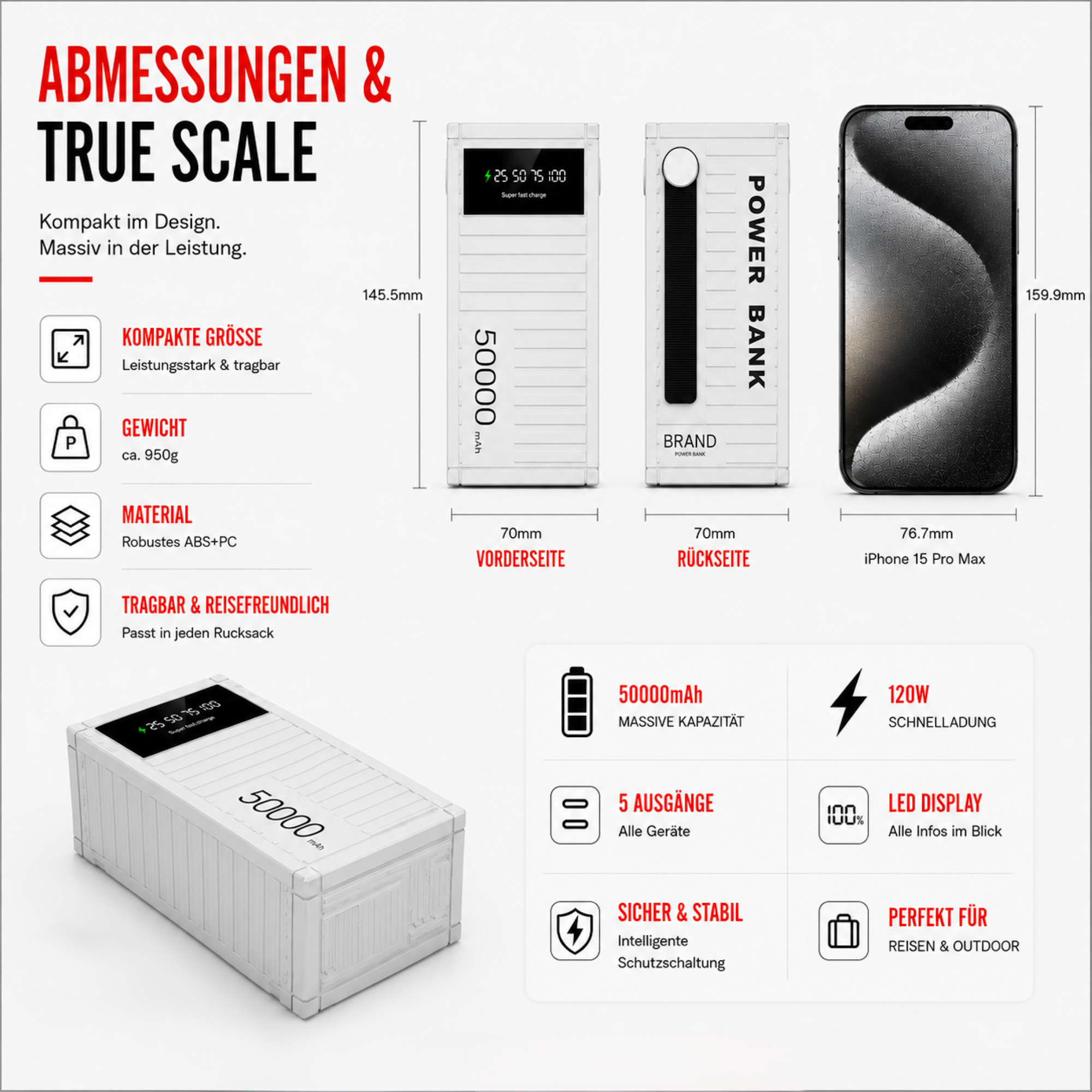 Powerbank 50000mAh – LadeDepot X50