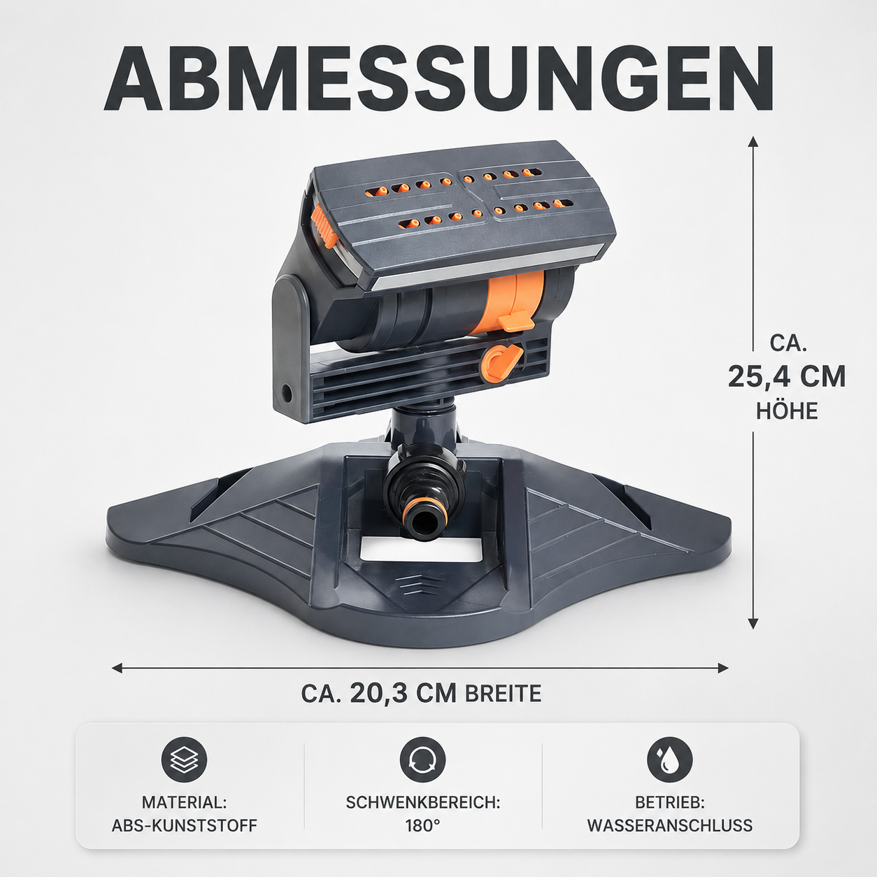 Rasensprenger 180° schwenkbar mit 16 Düsen – AquaSwing