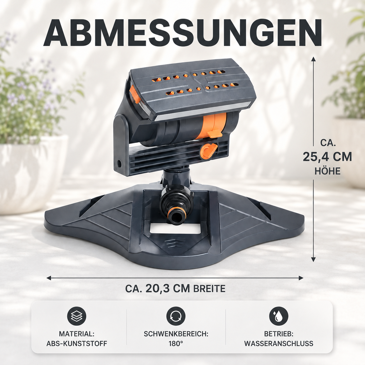 Rasensprenger 180° schwenkbar mit 16 Düsen – AquaSwing