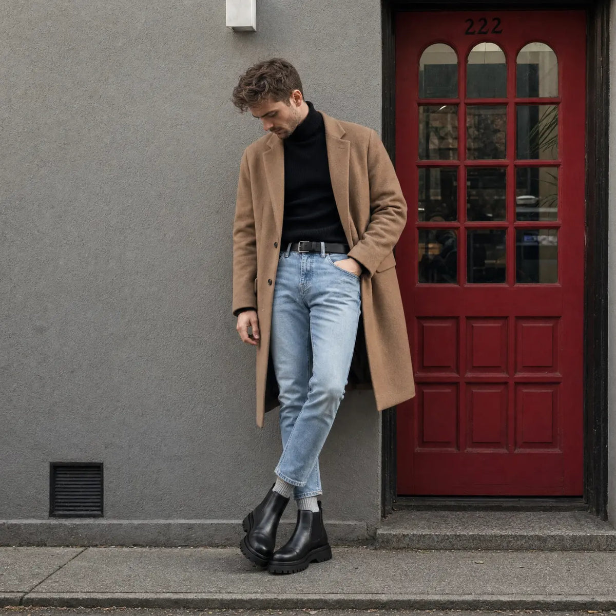 9cm Elevator Chelsea Boots mit Chunky Lug Sohle