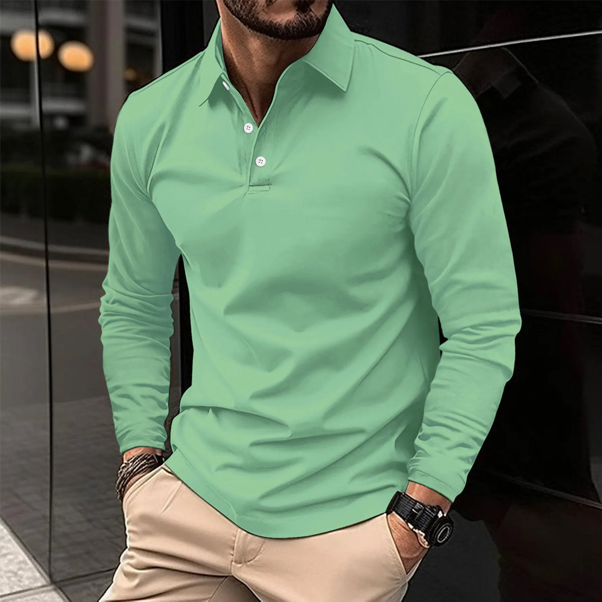Smart Casual Langarm-Polo