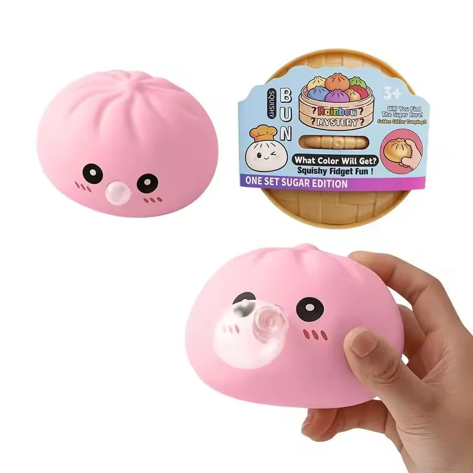Dumpling Squishy Toy – Slow Rise Stressabbau Squeeze | Dämpfer-Käfig Design | 12 sammelbare Stile