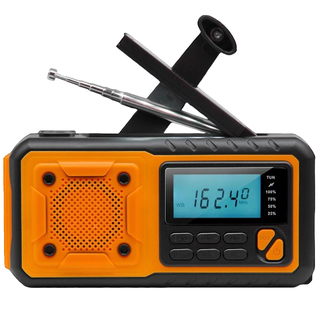 Notfall-Radio mit 4000mAh Powerbank, Solar- und Handkurbelladung