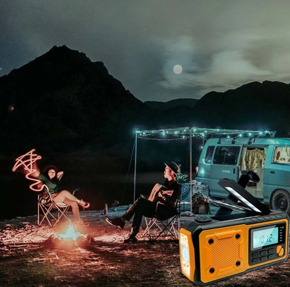 Notfall-Radio mit 4000mAh Powerbank, Solar- und Handkurbelladung
