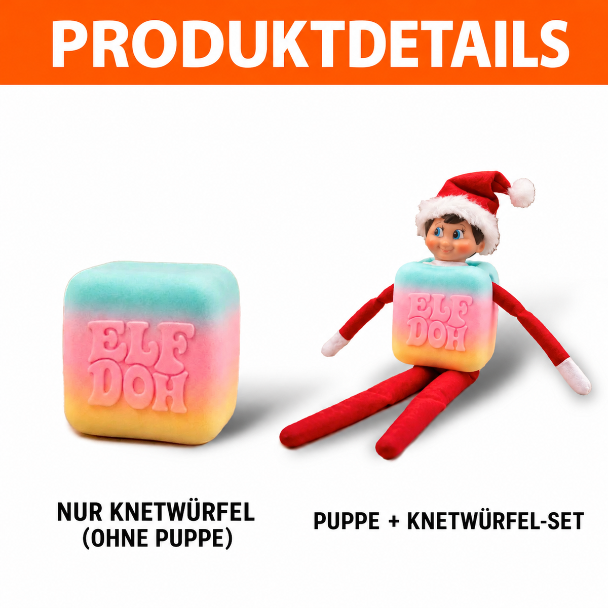 Nordspur | Squishy Elf Kostüm, 3D-gedrucktes Weihnachts-Elf-Outfit, lustiges Squishy-inspiriertes Elf-Accessoire