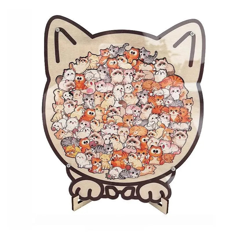 Katzen- oder hundeförmiges Holz-Puzzle