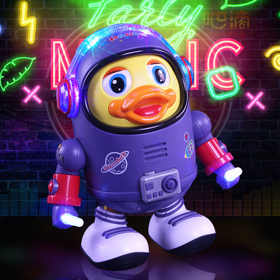 Tanzende Astronautenente mit Licht und Musik