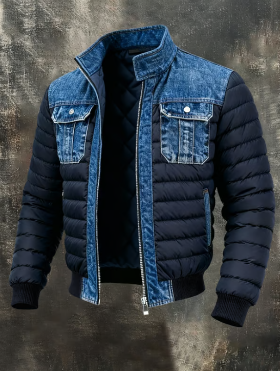 Zacharie - Moderne gesteppte Denim-Jacke