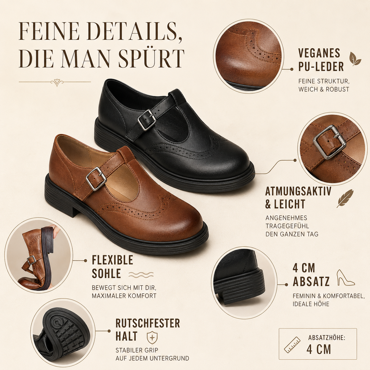 Schuhe Vegan Leder elegant & bequem – Verda Classics