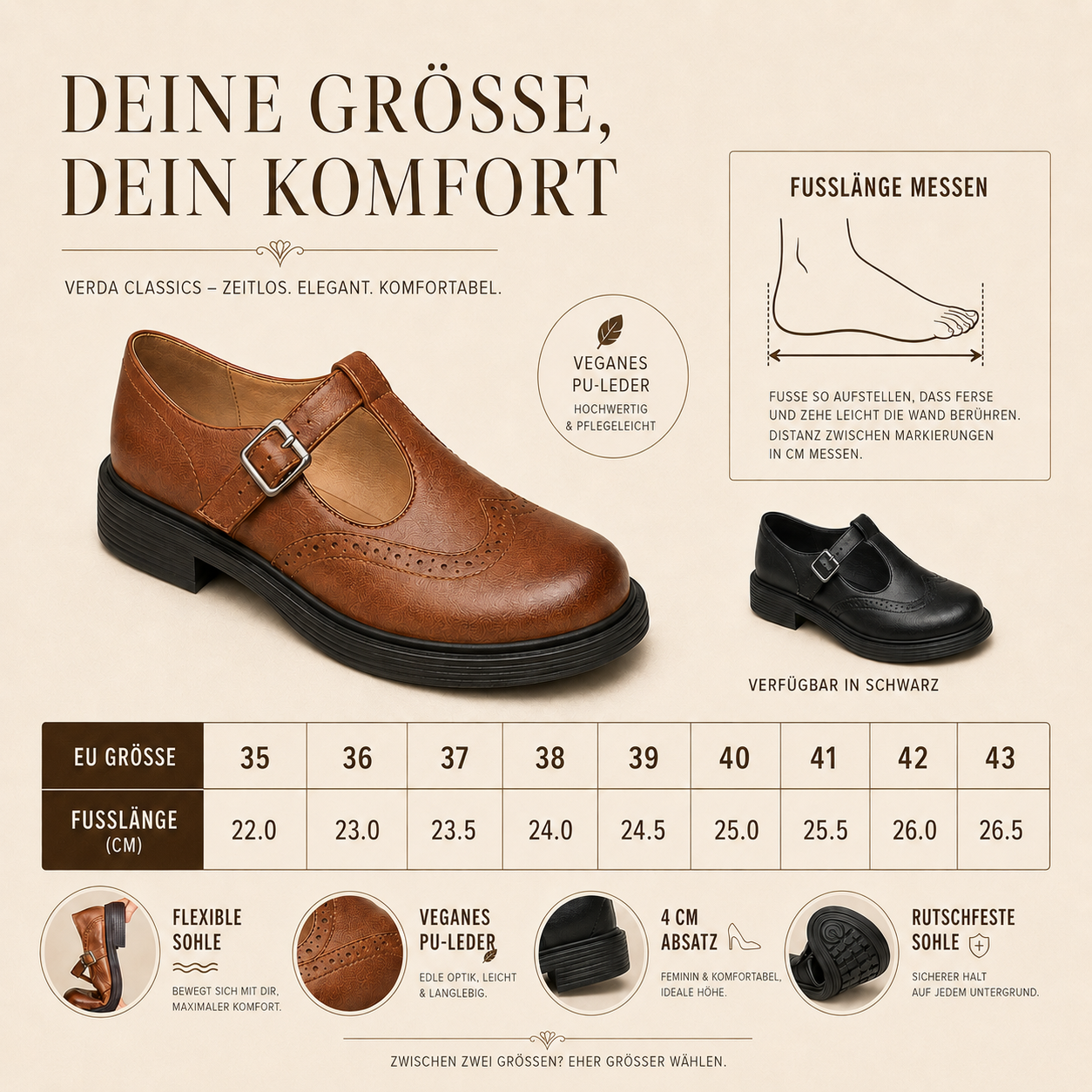 Schuhe Vegan Leder elegant & bequem – Verda Classics