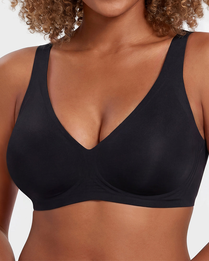 Tief Ausgeschnittener Drahtloser Push-Up-BH
