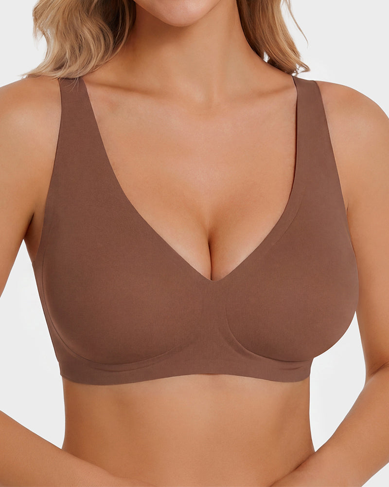 Tief Ausgeschnittener Drahtloser Push-Up-BH